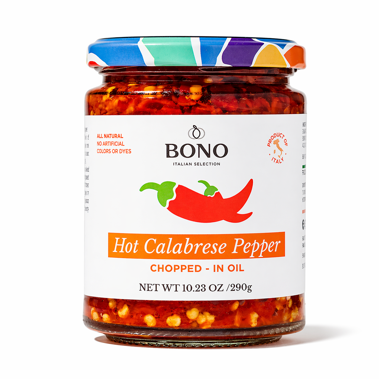 BONO Hot Pepper Chopped in Oil 290g - Case (6)
