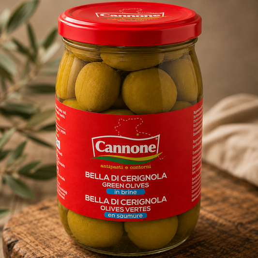 Cannone Premium Bella di Cerignola Green Olives - Case (12)