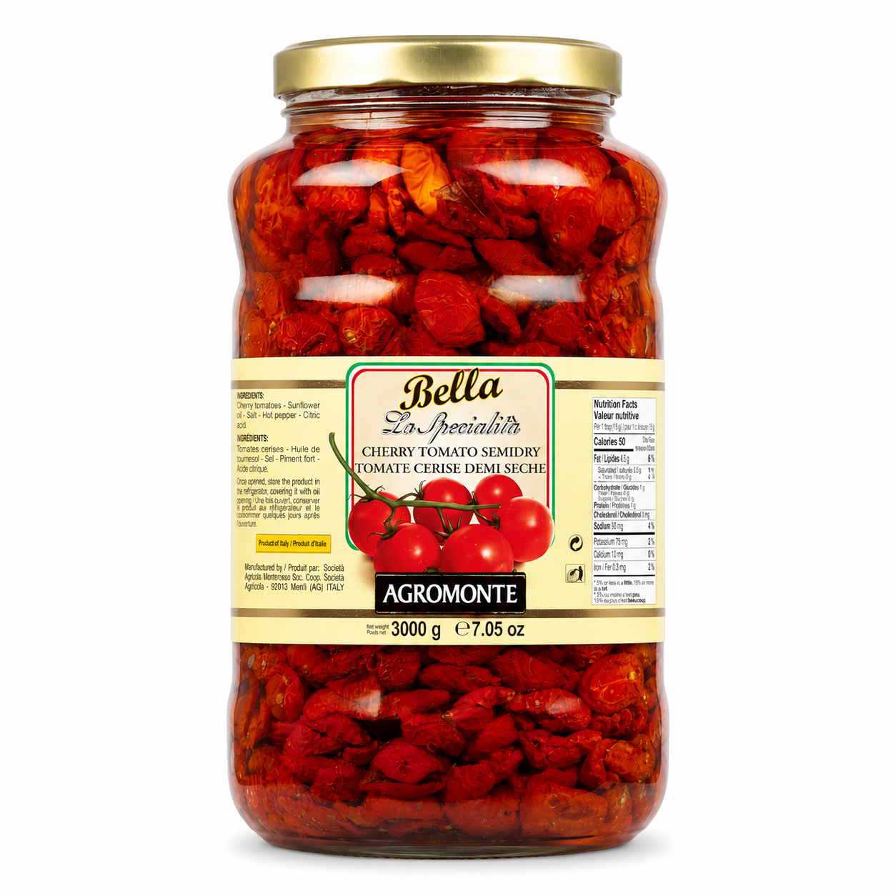 Bella Semi-dried Cherry Tomatoes in oil - 3L Single